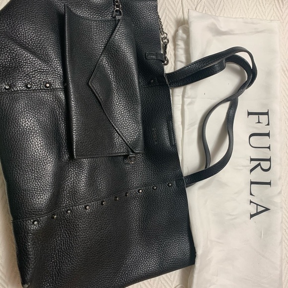 Furla Elle Rock Studded Medium Leather Tote - Picture 1 of 8